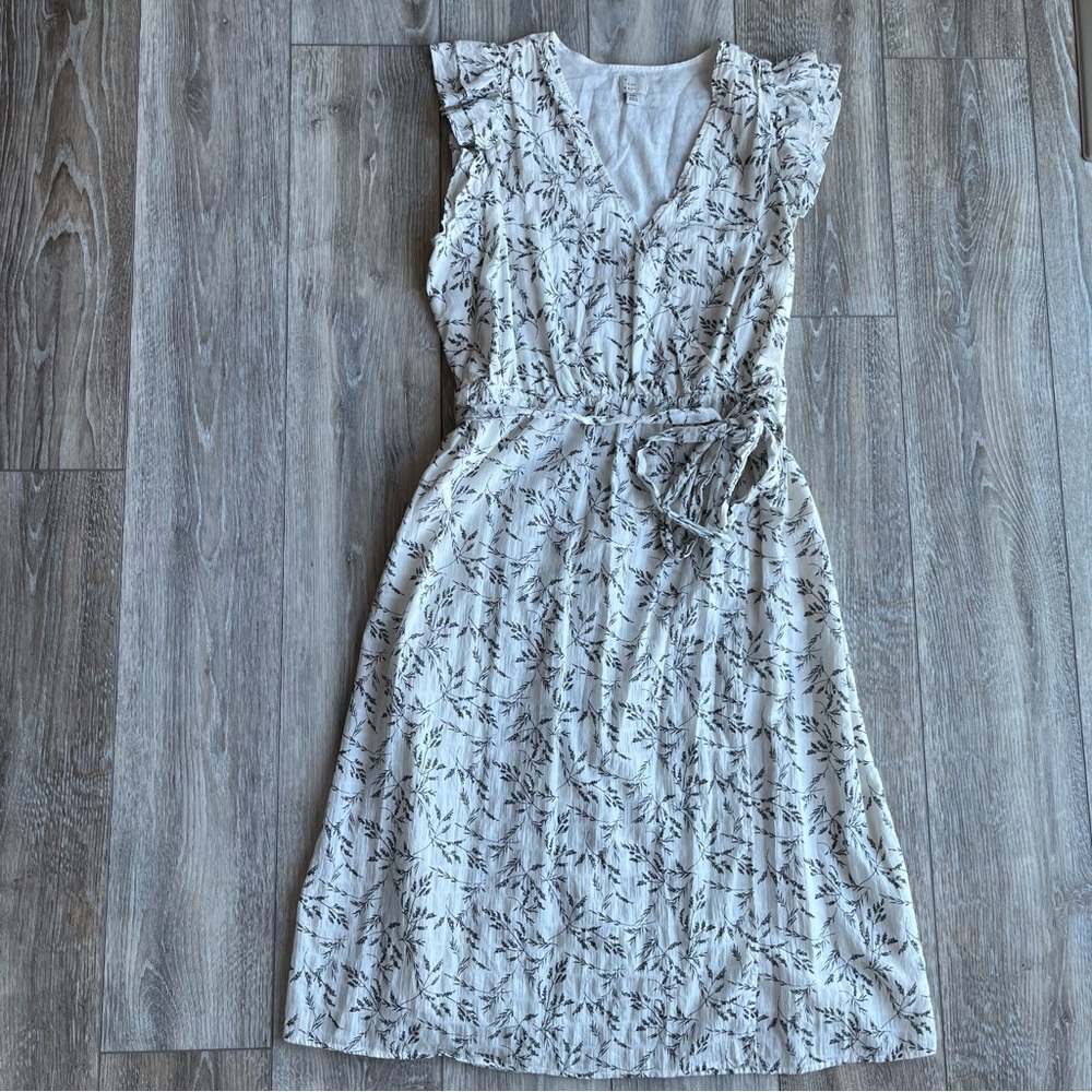 A New Day Floral Midi Dress Black White Size XXL Spring Summer